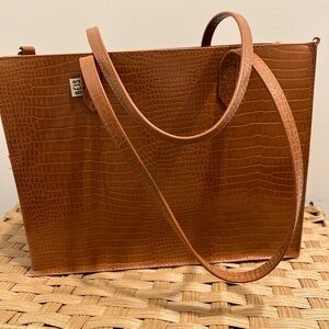 Beis Work Tote in Brown Croc